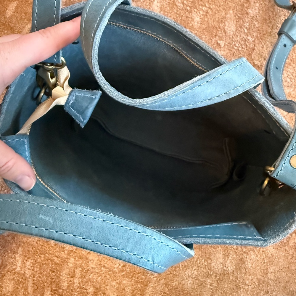 Portland Leather Mini Crossbody in Aqua - Picture 5 of 6